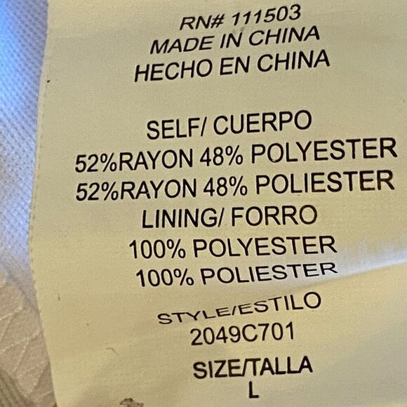 AUW White Flowy Sleeveless Dress Sz L #127L - Picture 6 of 7